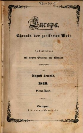 A. Lewald's Europa : Chronik der gebildeten Welt. 1840,4
