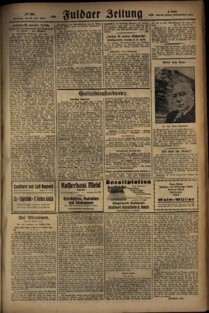 Dritte Ausgabe vom Samstag, den 20. Juli 1929.