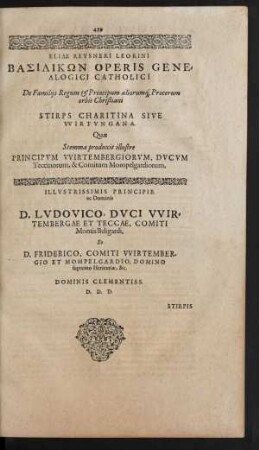 [Pars X.] De Familiis Regum ... Stirps Charitina Sive Wirtungana.