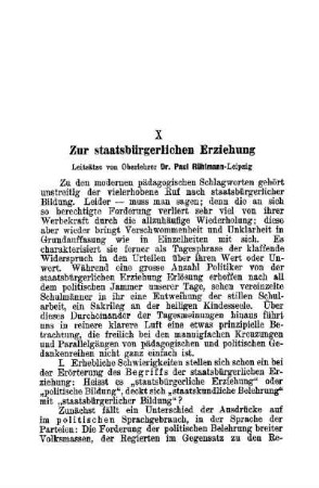 Zur staatsbürgerlichen Erziehung