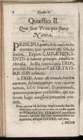Quæstio II. Quiæ sunt Principia Juris Naturæ.