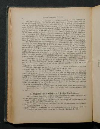 9. Ortspolizeiliche Vorschriften und sonstige Anordnungen.