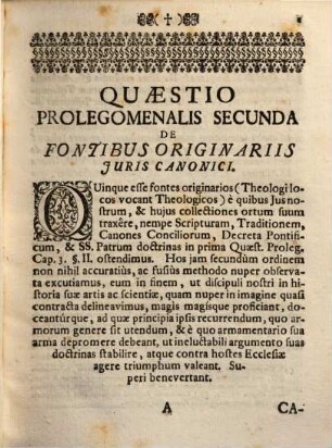 Fontes Originarii Juris Canonici Una Cum Jure Canonico Quarti Ecclesiae Saeculi Seu Disputatio II. Ex Prolegomenis Juris Canonici