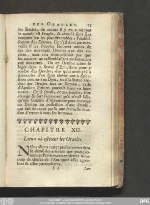 Chapitre XII. Lieux où estoient les Oracles.