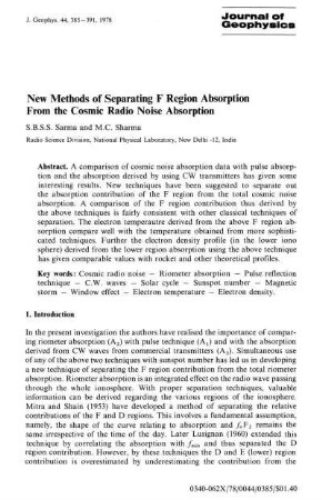 New methods of separating F region absorption from the cosmic radio noise absorption