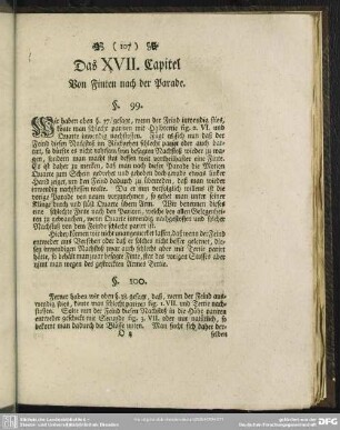 Das XVII. Capitel. Von Finten nach der Parade