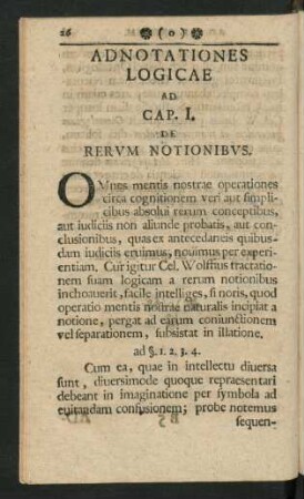 Cap. I. De Rerum Notionibus