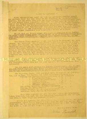 Gegen die Papenregierung gerichtetes Rundschreiben von Walter Heinrich mit Aufruf zur Unterstützung der NSDAP bei der Reichstagswahl