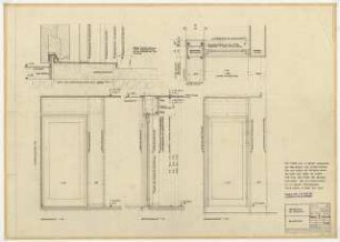 Wohnhaus Jagusch, Karlsruhe Ausführungsplanung: Balkontür: Ansicht, Schnitt 1:10, Detail 1:1