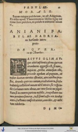 Aniani Fabulae Hadriano Barlando interprete