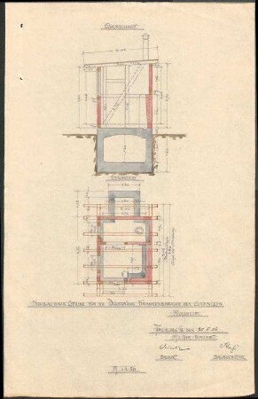 Garnisonslazarett Müllheim; Entwurf zum Neubau einer Latrine