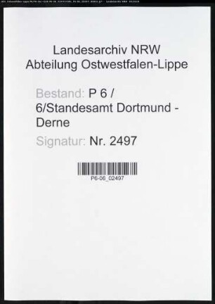 Sterberegister Standesamt Dortmund-Derne (XIV)