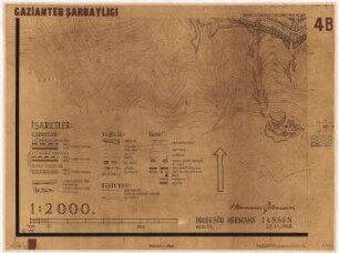 Gesamtbebauungsplan, Gaziantep Teilausschnitt, Gebiet süd-westlich der Altstadt: Teilblatt 4B, 1:2000, Maßstabsleiste