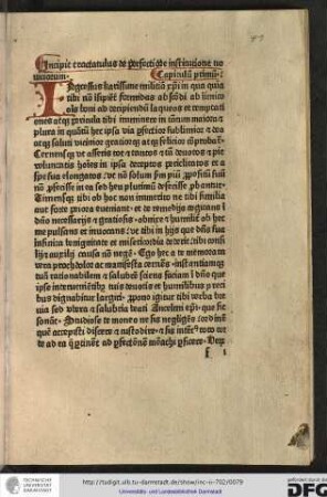 Incipit tractatulus de perfectiore institutione novitiorum.
