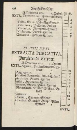 Classis XXXI. Extracta Purgativa. Purgierende Extract