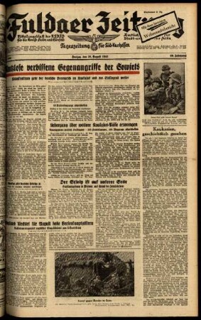 Ausgabe vom Freitag, den 28. August 1942.