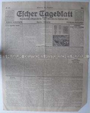 "Escher Tageblatt" mit Nachrichten zum Kriegsgeschehen