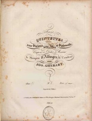 Trois quintettes pour deux violons, deux altos et violoncelle : oeuv. 56, 1