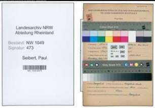 Entnazifizierung Paul Seibert , geb. 29.06.1895 (Bahnbeamter)