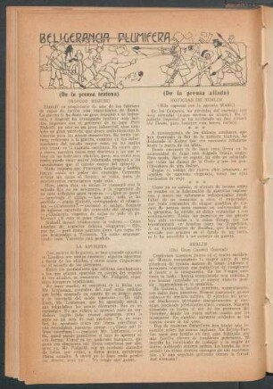 Beligerancia plumifera : (De la prensa teutona - De la prensa aliada)
