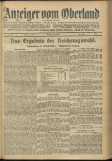 Anzeiger vom Oberland : Tageszeitung für das Oberamt Biberach und die Stadtgemeinde Biberach