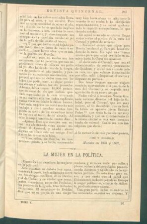 La mujer en la política.