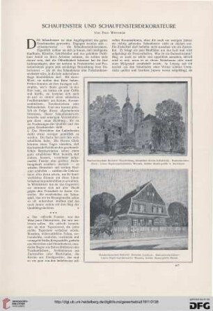Schaufenster und Schaufensterdekorateure