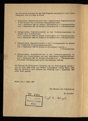 Der präzisierte Lehrplan