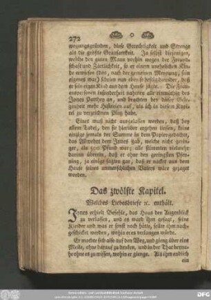 Das zwölfte Kapitel. Welches Liebesbriefe [et]c. enthält.