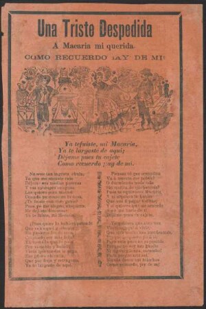 Una triste despedida a Macaria mi querida como recuerdo : ¡¡Ay de mi!!
