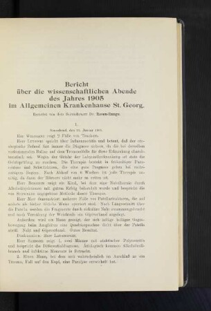 1. Sonnabend, den 21. Januar 1905.