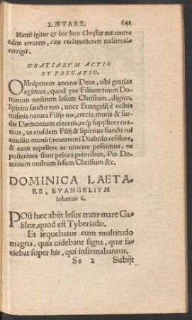 Dominica Laetare ...