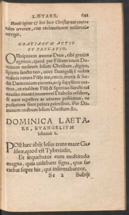 Dominica Laetare ...