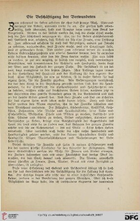 29: Die Beschäftigung der Verwundeten