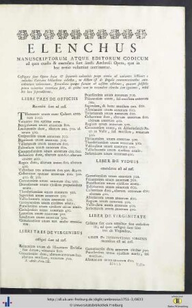 Elenchus Manuscriptorum Atque Editorum Codicum ...