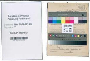 Entnazifizierung Heinrich Steiner , geb. 20.05.1901 (Bergmann)