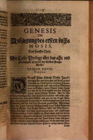 Genesis oder Außlegung des ersten Buchs Mosis, 5
