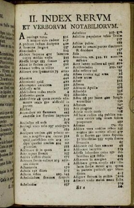 II. Index Rerum et Verborum notabiliorum.