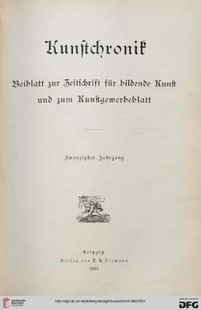 20: Kunstchronik: Wochenschrift für Kunst und Kunstgewerbe