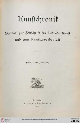 20: Kunstchronik: Wochenschrift für Kunst und Kunstgewerbe