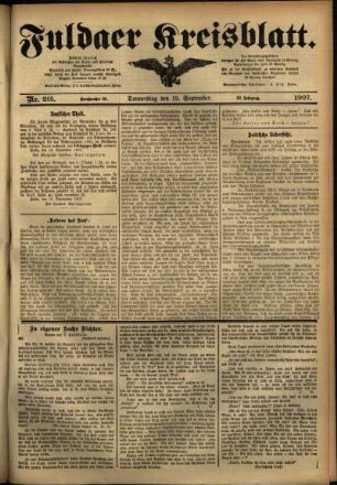Ausgabe vom Donnerstag, den 19. September 1907.