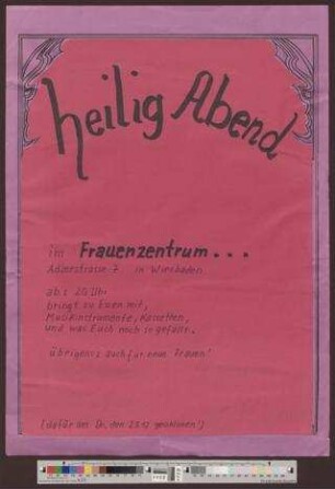 heilig Abend im Frauenzentrum