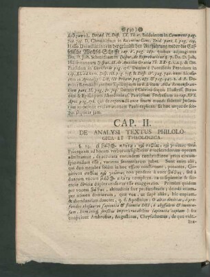 Cap. II. De Analysi Textus Philologica Et Theologica.