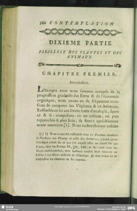 Dixieme Partie. Parallele Des Plantes Et Des Animaux