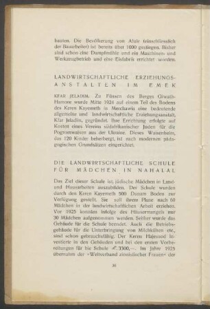 Landwirtschaftliche Erziehungsanstalten im Emek