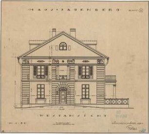 Fischer, Theodor; München, Arcisstr. 20; Haus Jagenberg - Westseite (Ansicht)