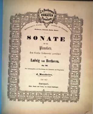 L. v. Beethoven's sämmtliche Sonaten für Pianoforte. 27, Op. 90