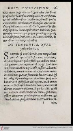 De Sententia, qvæ dicitur