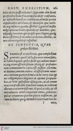 De Sententia, qvæ dicitur
