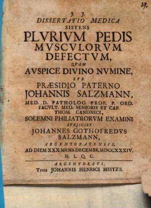 Diss. med. sistens plurium pedis musculorum defectum